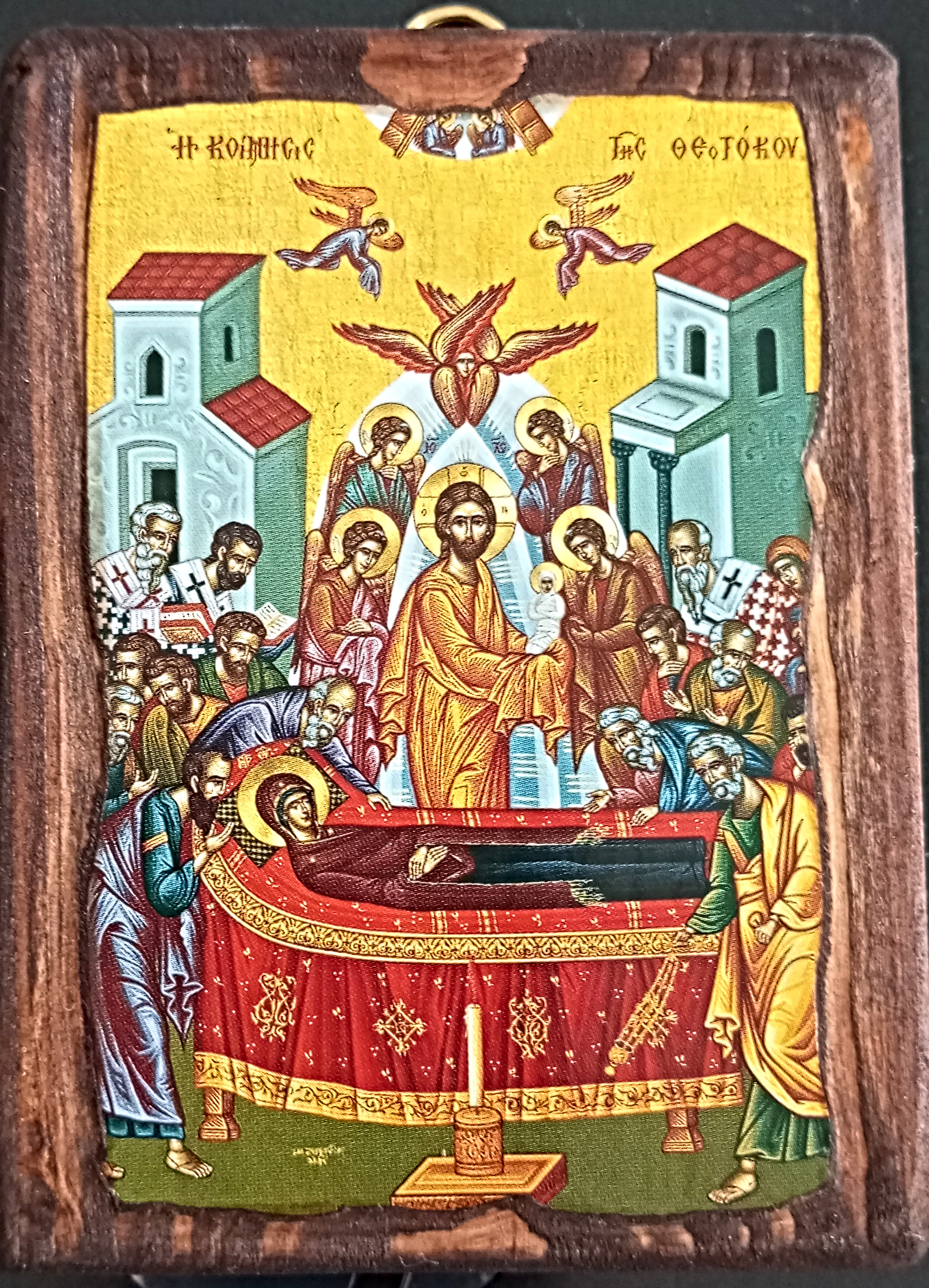 ΞΥΛΙΝΗ ΕΙΚΟΝΑ ΚΟΙΜΗΣΗ ΤΗΣ ΘΕΟΤΟΚΟΥ